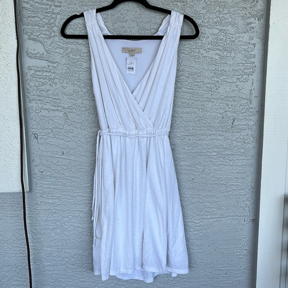 LOFT XS WHITE SUMMER DRESS - Picture 1 of 5